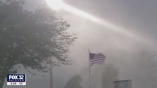 Severe storms rock Chicago area as tornado sirens blare [upl. by Ennobe]