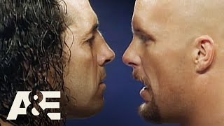 Stone Colds EPIC Rivalry With Bret quotHitmanquot Hart  WWEs Most Wanted Treasures  AampE [upl. by Einad]