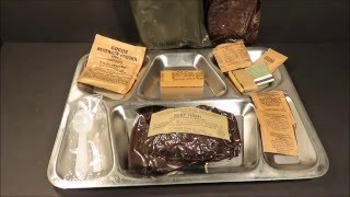 LRP 1977 Beef Hash Long Range Patrol Ration MRE Review Military Eaten Oldest Food [upl. by Elurd414]