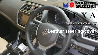 Maruti Suzuki scross zeta Leather steering cover  suzuki s cross steering cover  modified scross [upl. by Enilamme]