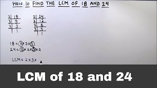 LCM of 18 and 24  How to find LCM of 18 and 24  How to find LCM of two numbers [upl. by Esej]