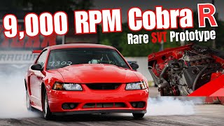 Prototype 2000 Cobra R Track Test  SVT OneOff Tunnel Ram Engine at 9000 RPM We Send It [upl. by Elaynad]