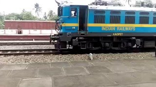 Goods Train passing Edappally Railway station Kochi [upl. by Ahcila]