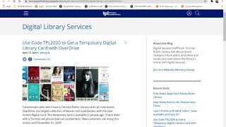 How to Access Toronto Public Library Online Using Overdrive [upl. by Wilton940]