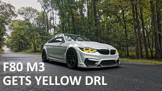 F80 M3 gets new yellow DRL [upl. by Nuhsar109]