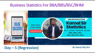 ll BBA ll BBS ll Statistics ll Day 5 ll Regression llBBA BBS BSC BHM Statistics Videos [upl. by Karylin316]