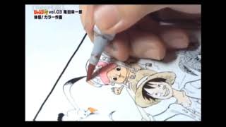 Eiichiro Oda drawing One piece Color Page [upl. by Nwahsear]