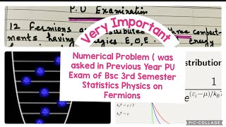 Numerical Problem on Fermions was asked in PU Exams of Statistical Physics [upl. by Everard]