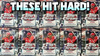 TEN TOPPS CHROME RETAIL BLASTER BOXES 2024 BASEBALL CARDS [upl. by Hamforrd581]