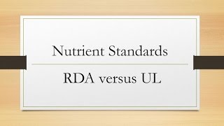 RDA and UL Nutrient Standards [upl. by Ugo]