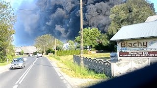 OSP Żołynia  Pożar składu opon w Markowej [upl. by Natty]