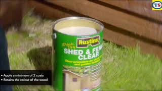 Rustins Quick Dry Shed amp Fence Clear Protector 1L  Item Number 67662 [upl. by Ellehcir]