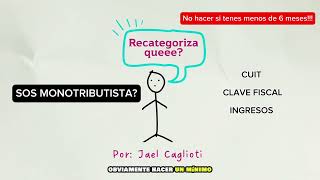 MONOTRIBUTO  Recategorización 2024  Como hacer  Paso a paso tutorial [upl. by Annuahs]