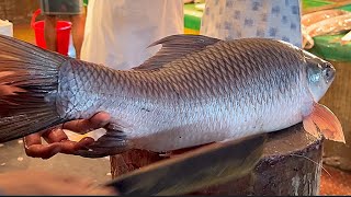 Fastest Fish Cutting Skills  Big Rohu Fish Cutting Skills So Fast In Fish Market [upl. by Arev]