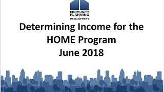 Determining Income for the HOME Program [upl. by Guthry]