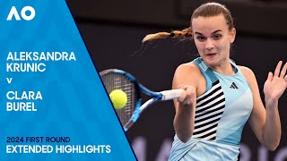 Aleksandra Krunic v Clara Burel Extended Highlights  Australian Open 2024 First Round [upl. by Zielsdorf]