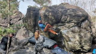 Fontainebleau bouldering Sa Pelle au Logis 7A Ankur [upl. by Layman]