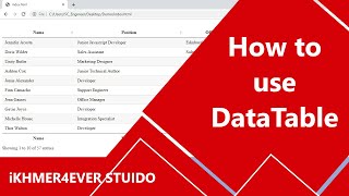 Web Tutorials How to use DataTable in jquery [upl. by Infield465]