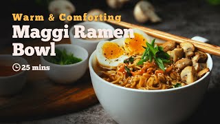 Maggi Ramen Bowl  Maggi Recipes  Ramen Recipe  Quick Noodles Recipe  Cookd [upl. by Lefton]