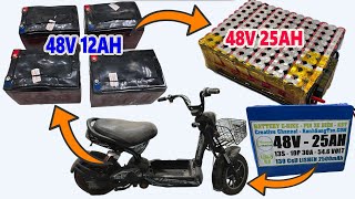 Upgrade Ebike Battery broken to 48v 25Ah 130 Cell 18650 Battery [upl. by Ernie5]