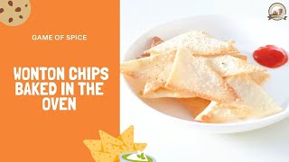 How to make crispy baked wonton chips in the oven  HEALTHY CHIPS  baked [upl. by Kelcy]