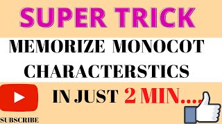 Mnemonics for Monocotyledon  Memorize monocot Forever in 2 min [upl. by Catrina]