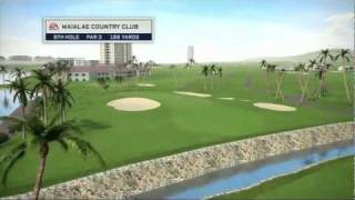 Course Flyover Waialae Country Clubs 8th Hole [upl. by Kinghorn]