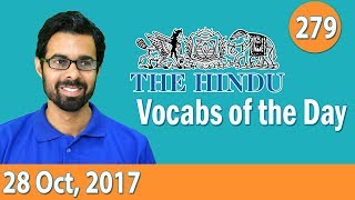 ✅ Daily The Hindu Vocabulary 28th Oct 2017  Learn 10 New Words with Tricks  Day279 [upl. by Kaitlynn404]