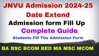 JNVU Admission 202425JNVU admission last date extend 2024JNVU Admission form fill kaise Kare [upl. by Callahan]