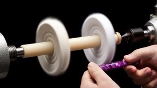 Buffing with the Acrylic Buffing Mandrel Woodturning Howto [upl. by Cerell]