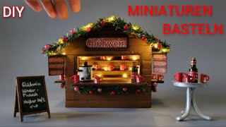 Tutorial Weihnachtsmarkt Mini Glühweinstand bastelnchristmas market create a mulled wine stand [upl. by Enelad]