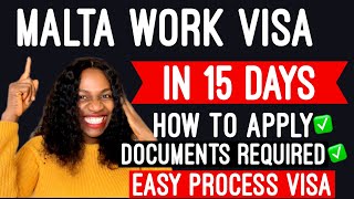 EASY WORK PERMIT VISA  HOW TO APPLY FOR A WORK PERMIT VISA IN MALTA  DOCUMENTS REQUIRED [upl. by Githens952]