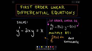 ❖ First Order Linear Differential Equations ❖ [upl. by Naujid]