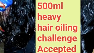 500ml heavy hair oiling challenge [upl. by Tabatha219]