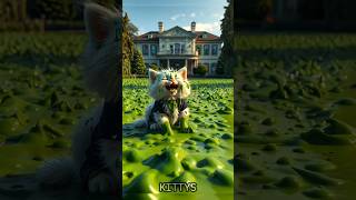 Green Poop Mayhem Kittens Mess Shocks Father Cat 🐾✨🚗 cat cattales funnycats [upl. by Yllaw]