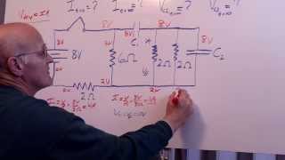 RC Circuit Hard HW Problem  4 resistors 2 capacitors [upl. by Beker872]