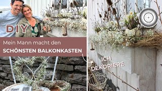 DIY  BALKONKASTEN selber bauen und FRÜHLINGSHAFT DEKORIEREN Bepflanzung mehrjährig  für Insekten [upl. by Hegarty]