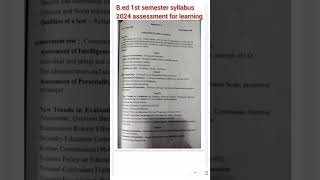 Assessment for learning bed 1st semester 2024 syllabus short video [upl. by Callan]