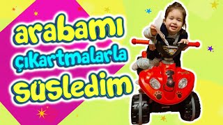 Arabamı Çıkartmalarla Süsledim  Pambuk Maya لقد زينت سيارتي بشكل جميل جدا [upl. by Allerie]