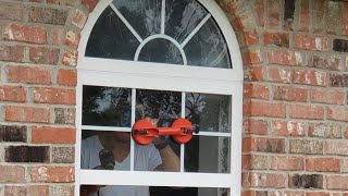 Removing arched vinyl window with window removal tool [upl. by Rubina]