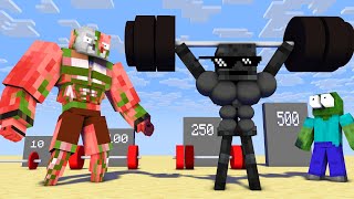 WHO IS THE STRONGEST amp FITNESS Challenge in Minecraft [upl. by Robenia]