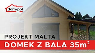 Domek Malta 35m2 dom z bala całoroczny na zgłoszenie ekspozycja Warszawa bez pozwolenia 70m2 [upl. by Shiller458]