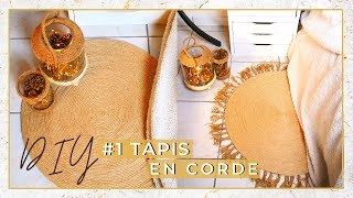 DIY  DECO TENDANCE BOHÈME  Mon premier tapis en corde de jute fait maison [upl. by Ekez]