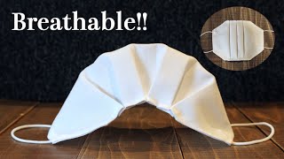 Box Pleated Breathable Face Mask Tutorial｜DIY Fabric Mask [upl. by Bradney]