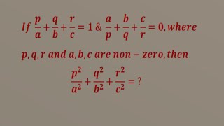 If paqbrc1 amp apbqcr0wherepqr and abc are nonzerothenp2a2 q2b2 r2c2 [upl. by Immak]