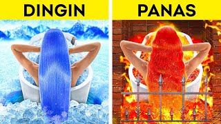 TANTANGAN EKSTREM PANAS🔥 vs DINGIN❄️ Mengadopsi Gadis Api vs Gadis Es Kiat Parenting oleh 123 GO [upl. by Ardnosak859]