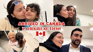 GRANDDAUGHTER ZAIRA REACTION 🥰  ARRIVED IN CANADA 🇨🇦 [upl. by Luapnaej]