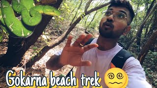 Gokarna beach trek 😍  Crazy experience 😬  om beach  Kudlu beach  Mrmathu [upl. by Nojram]