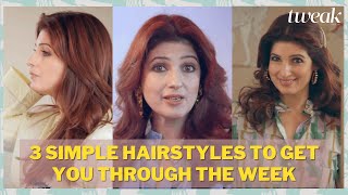 3 easy hairstyles with Twinkle Khanna  Tweak X Dyson India [upl. by Lleda112]