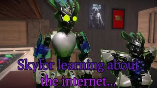 Skylor learning about the internet Bionicle stop motion [upl. by Eileme971]